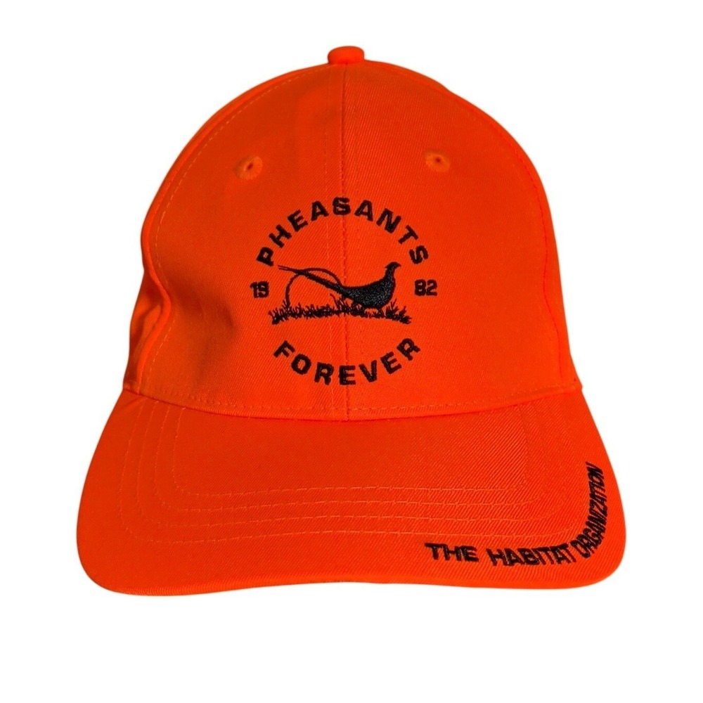 Vintage Pheasants Forever Hat Mens Orange Snapback Hunting Cap Outdoor